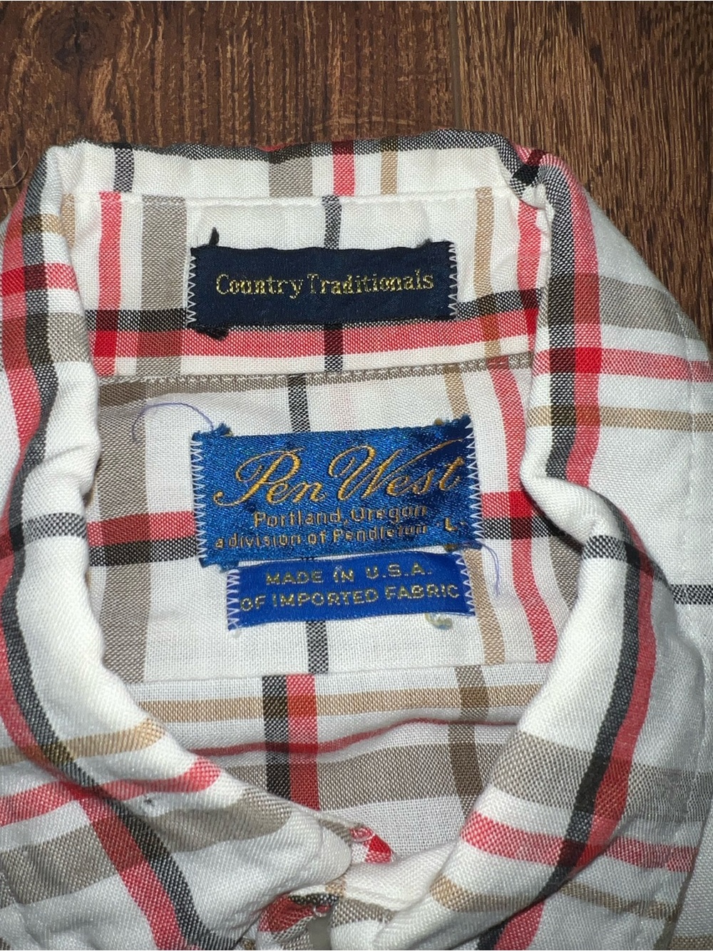 Vintage 80s 90s Pen West Pendelton Plaid Lightweight Short Sleeve Shirt Men Sz L